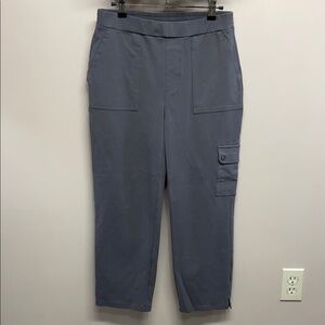 NWOT Susan Graver Weekend Premium Stretch Pull On Crop Cargo Pant Urban Grey ST